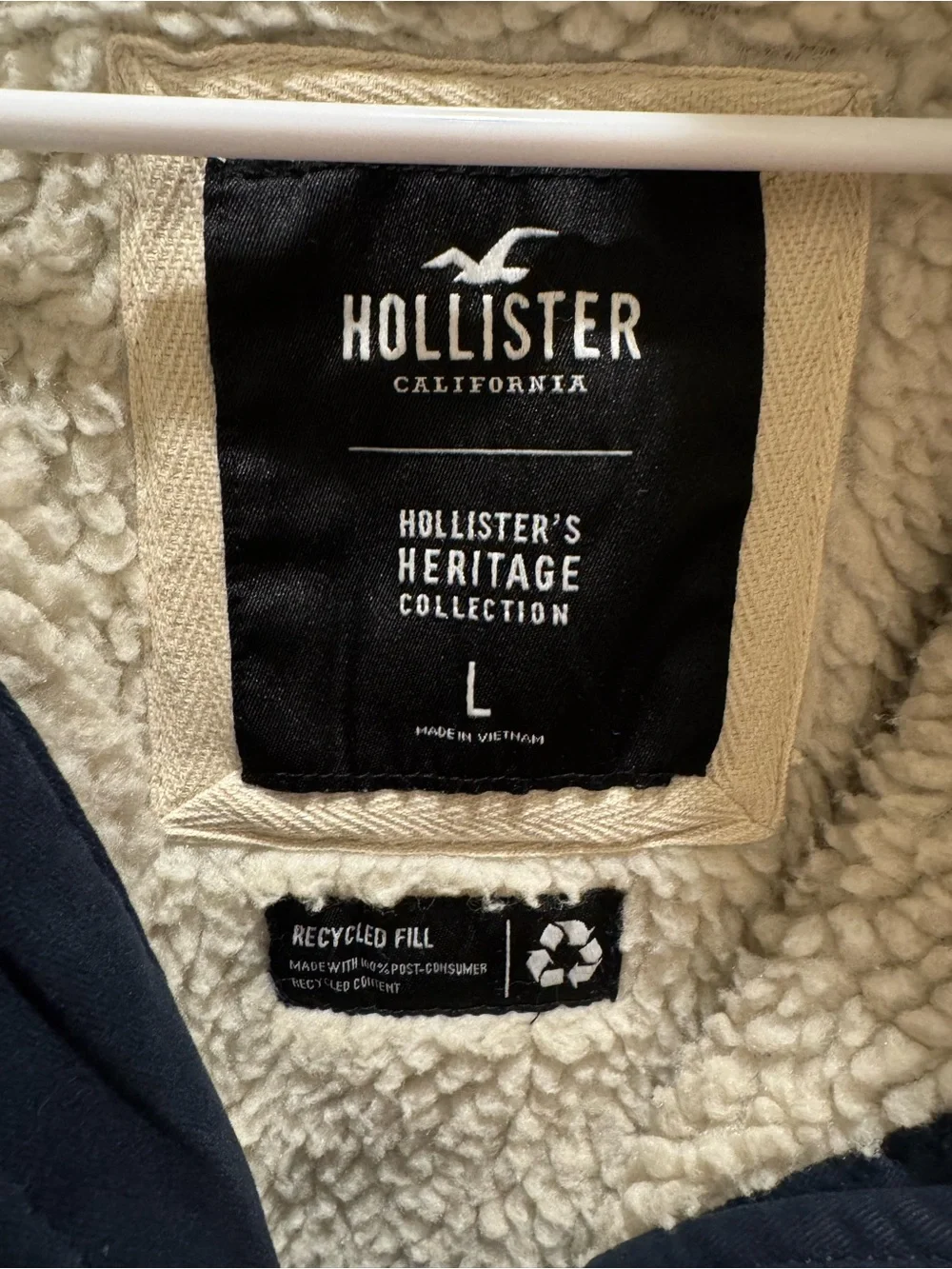 Hollister Navy Hooded Sherpa-Lined Field Jacket